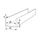 U-SHAPE ALUMINUM PROFILE 30x20 ANODISED U - PROFILES